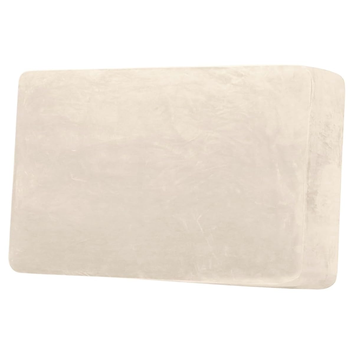 H.VERSAILTEX Velvet Stretch Couch Cushion Cover Plush Cushion Slipcover for Chair Loveseat Sofa Cushion Furniture Protector Seat Cushion Sofa Cover (3 Piece Sofa Cushion Covers, Ivory)