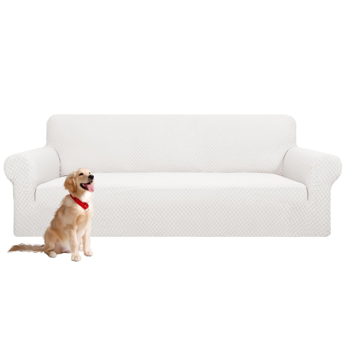YEMYHOM Couch Cover Latest Jacquard Design High Stretch Sofa Covers for 3 Cushion Couch, Pet Dog Cat Proof Slipcover Non Slip Magic Elastic Furniture Protector (Sofa, Light Gray)