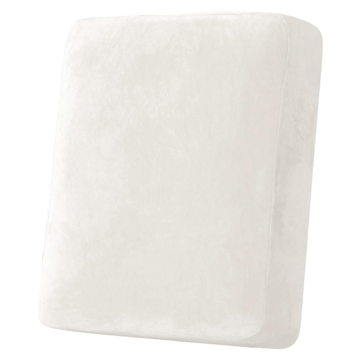 H.VERSAILTEX Velvet Stretch Couch Cushion Cover Plush Cushion Slipcover for Chair Loveseat Sofa Cushion Furniture Protector Seat Cushion Sofa Cover (3 Piece Sofa Cushion Covers, Ivory)