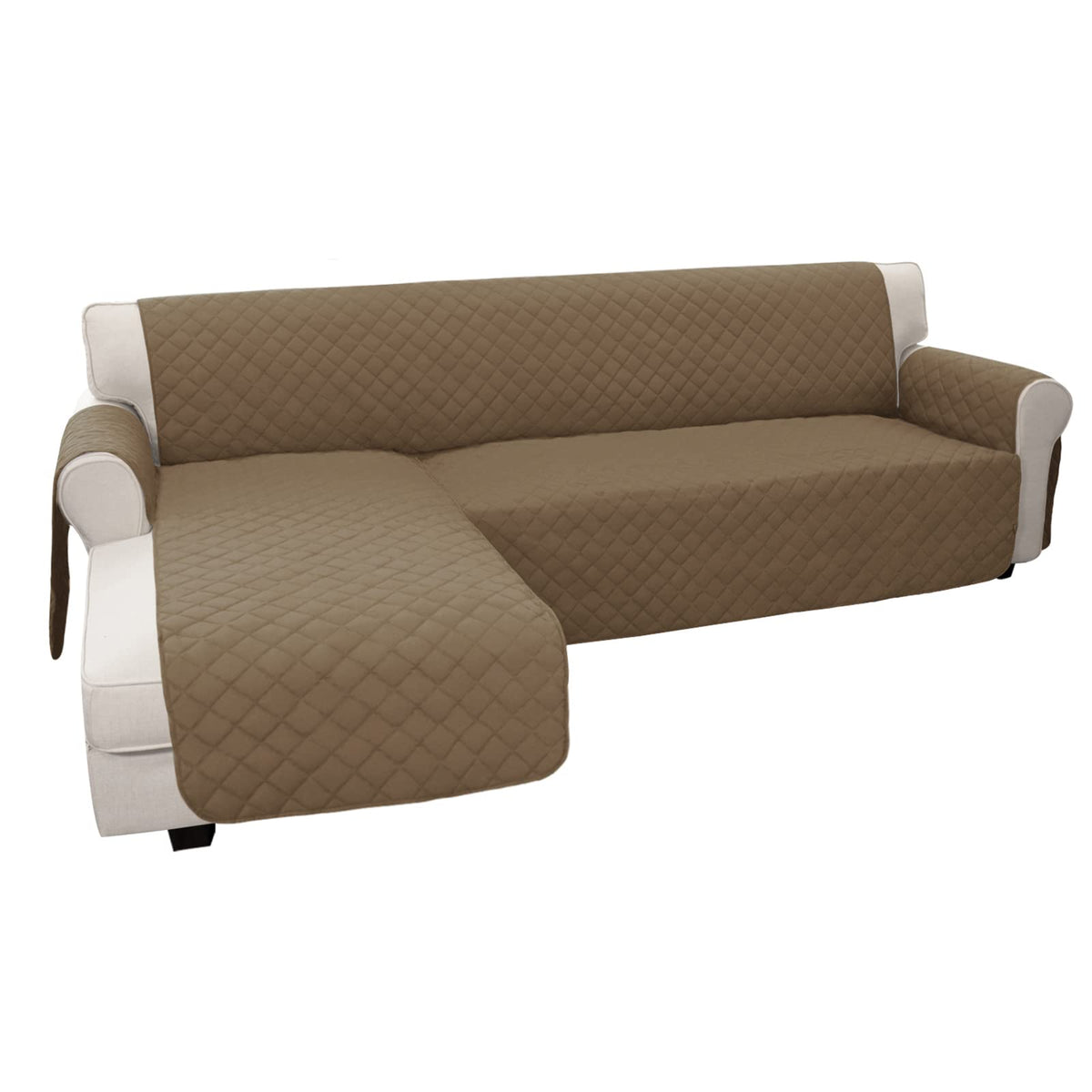 Easy-Going Sectional Couch Covers for Dogs L Shape Sofa Cover Reversible Sofa Slipcover Chaise Lounge Cover Furniture Protector Cover for Pets Dog Cat (Large, Dark Gray/Dark Gray)