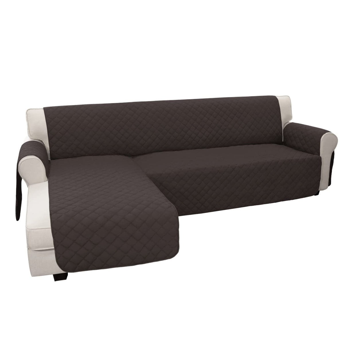 Easy-Going Sectional Couch Covers for Dogs L Shape Sofa Cover Reversible Sofa Slipcover Chaise Lounge Cover Furniture Protector Cover for Pets Dog Cat (Large, Dark Gray/Dark Gray)