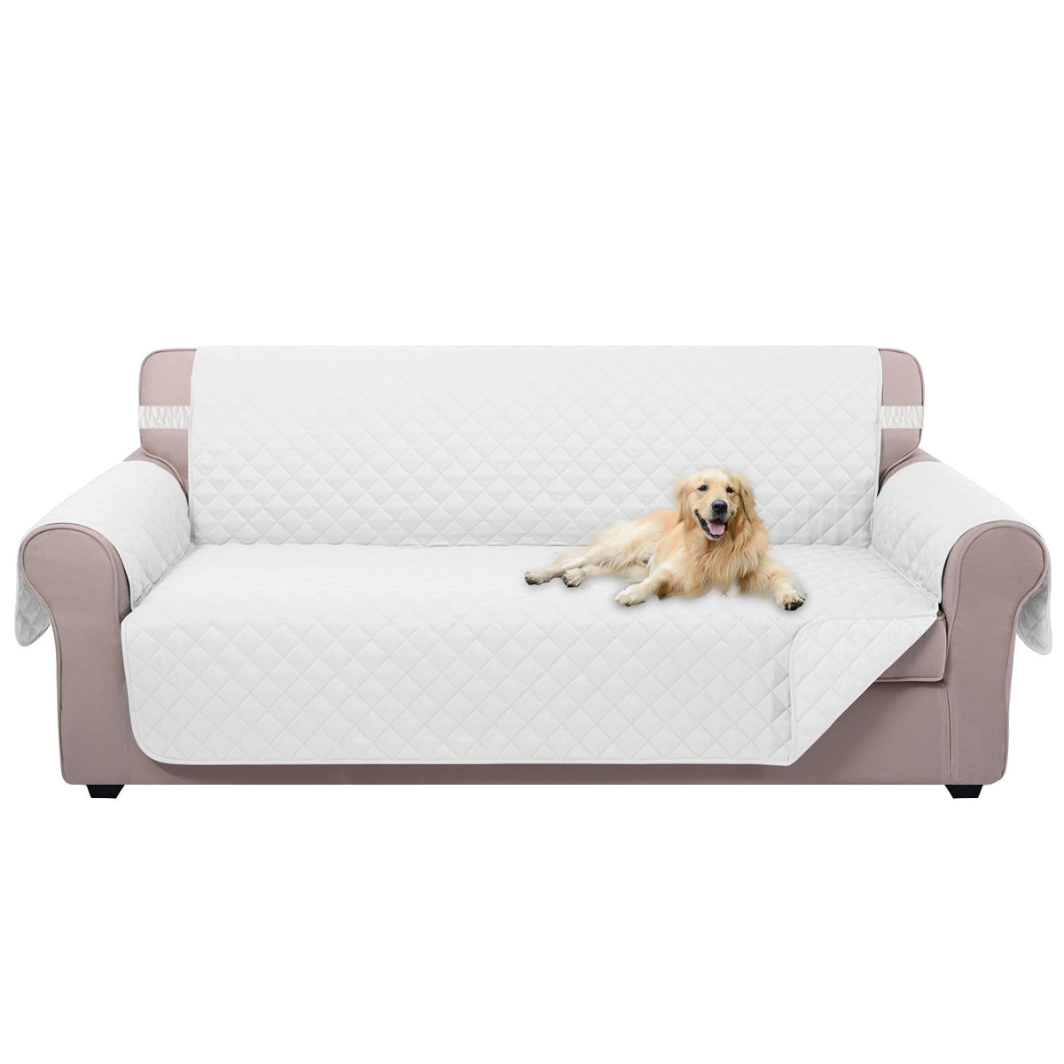 U-NICE HOME Reversible Sofa Cover Couch Cover for Dogs, Coffee/Beige