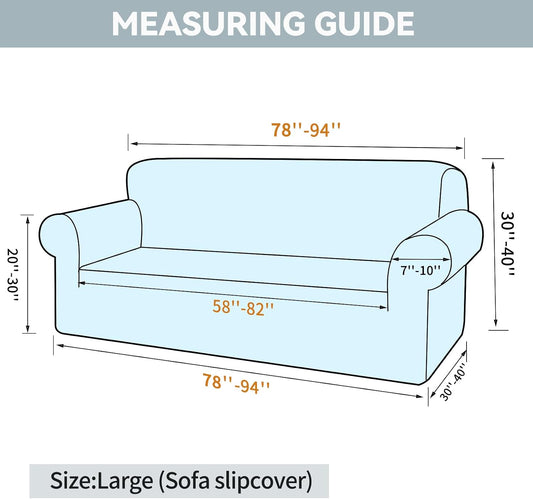 LURKA Stretch Couch Cover for Sofa, 1 Piece 3 Cushion Slipcover, Black