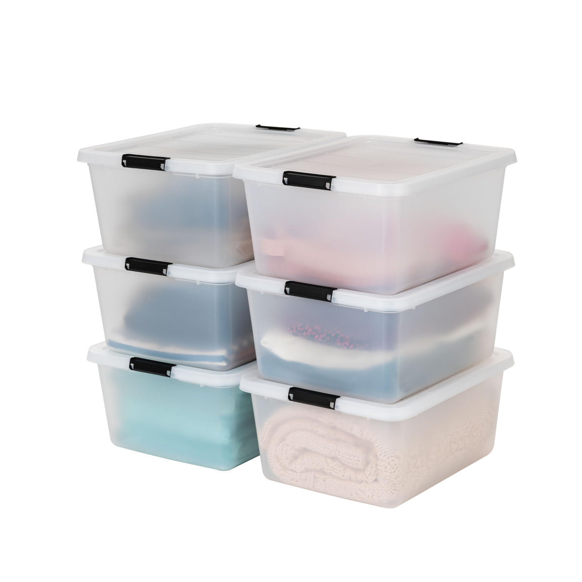 IRIS USA 4-Pack 55 Quart Clip Box with Latching Lid