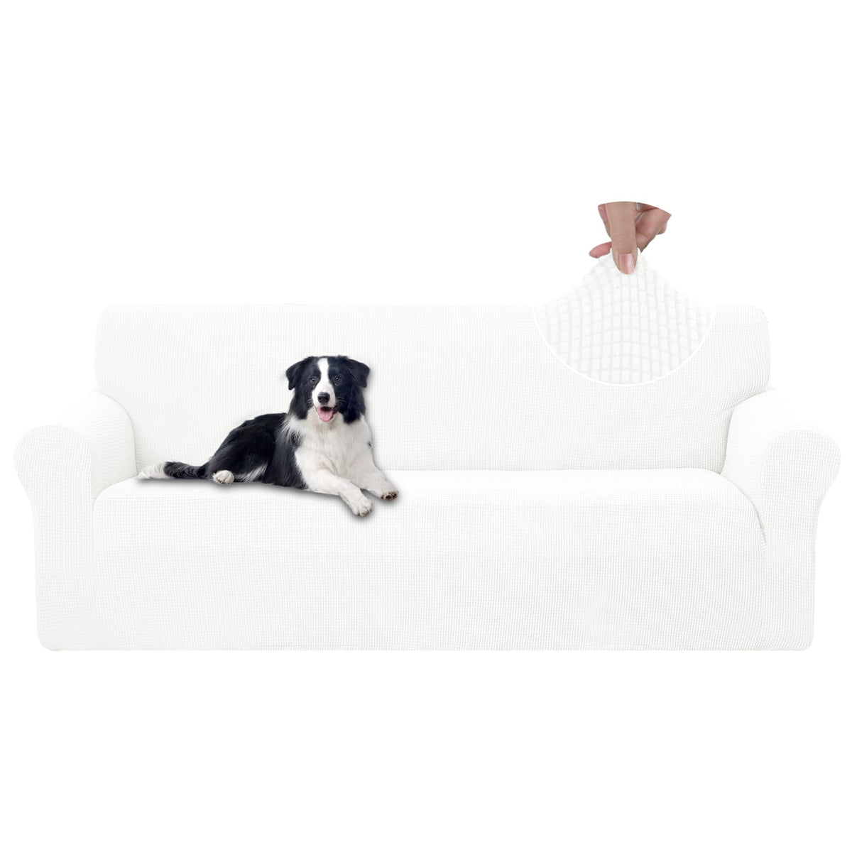 U-NICE HOME Stretch Couch Cover Slipcover for 3 Cushion Sofa, Chocolate