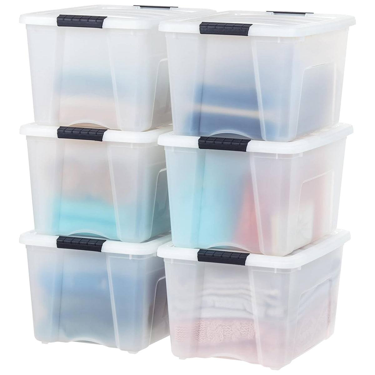 IRIS USA 4-Pack 55 Quart Clip Box with Latching Lid