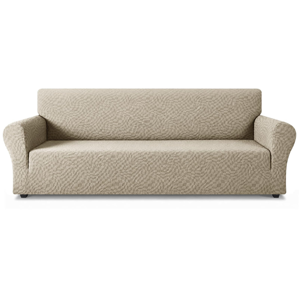 ZNSAYOTX 1 Piece Jacquard Couch Covers for 3 Cushion Couch Living Room High Stretch Sofa Cover Pets Dogs Friendly Anti Slip Thickened Slipcovers Furniture Protector (Sofa, Light Grey)