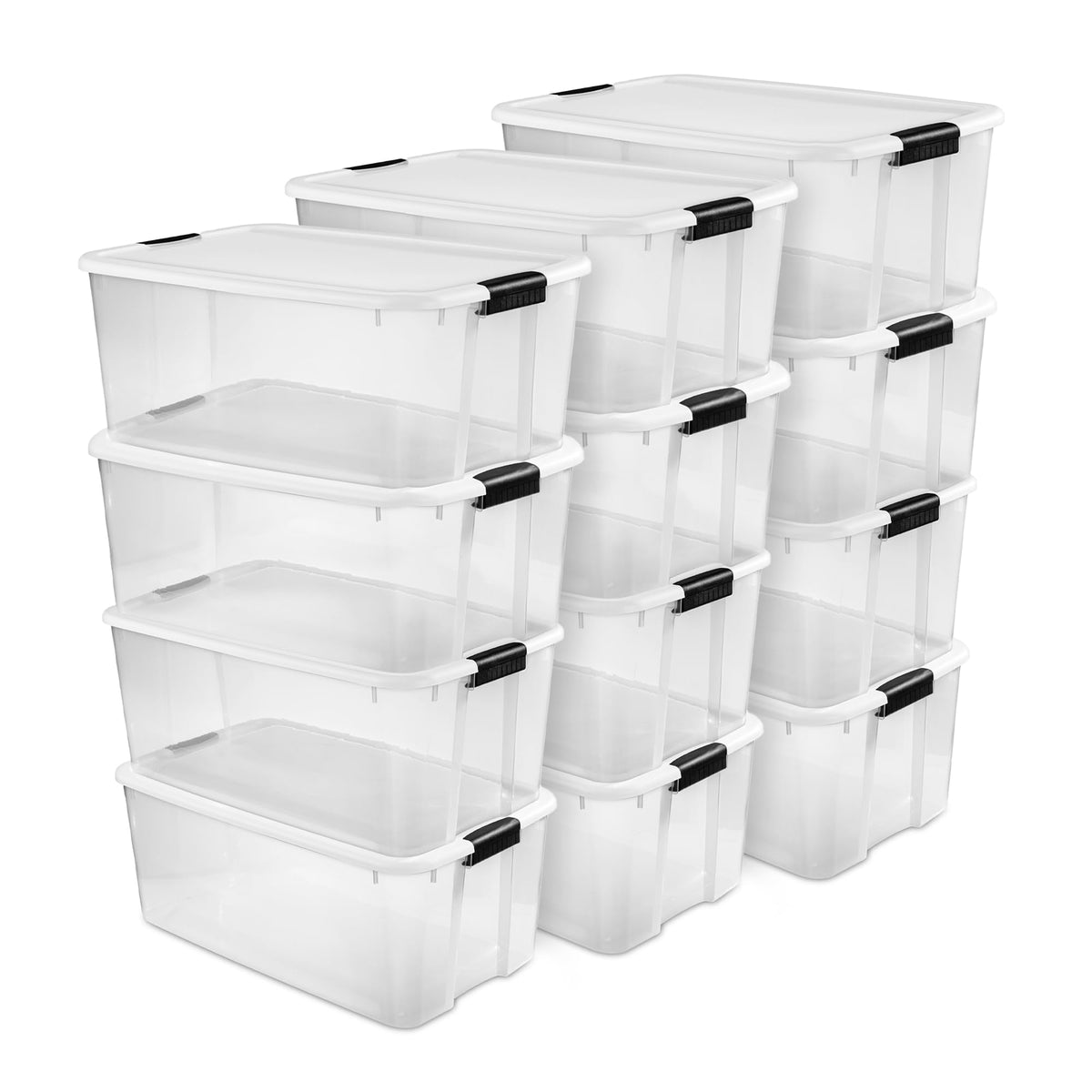 Sterilite Ultra Latch Box with Lids for Home and Office, 30 Quart, 6-Pack