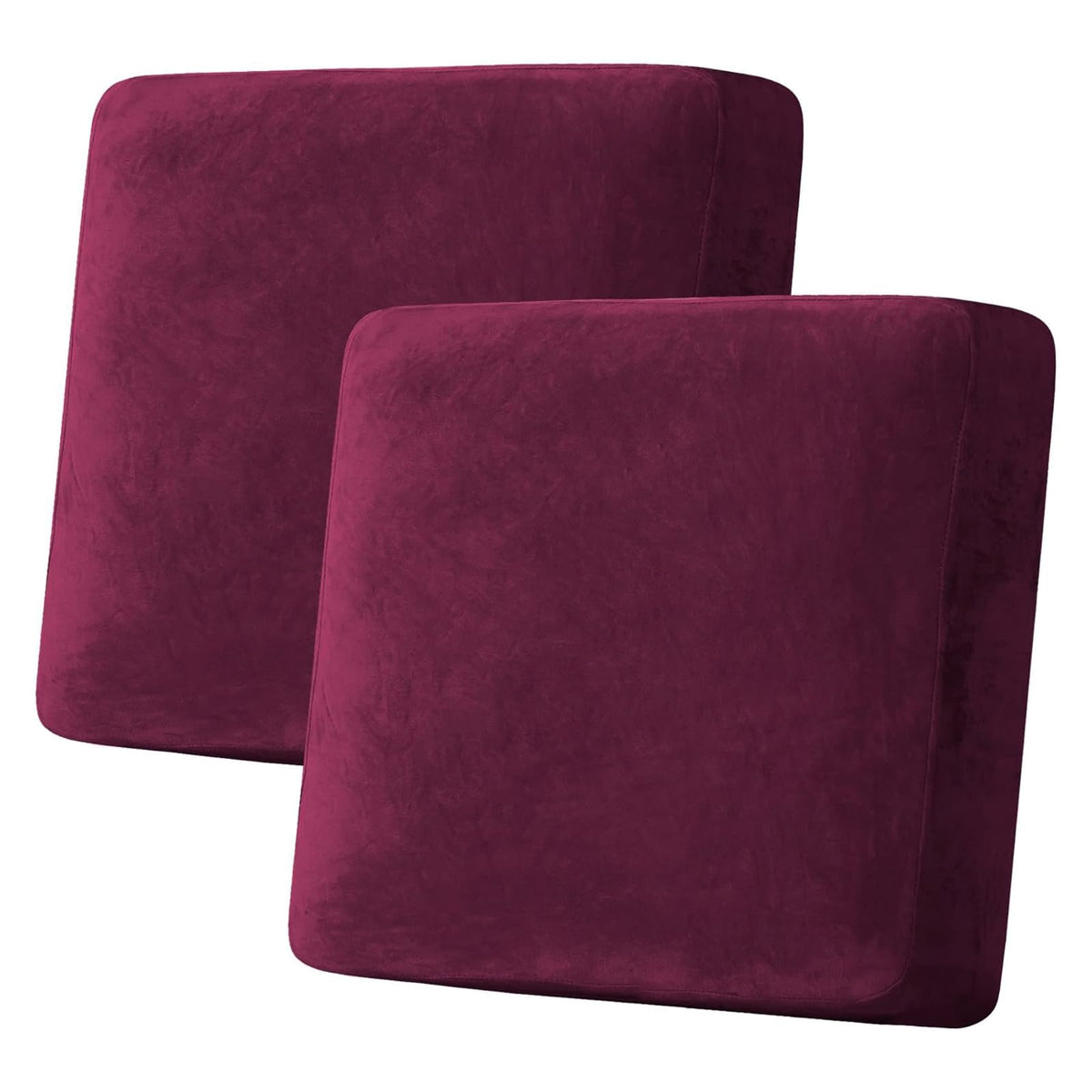 H.VERSAILTEX Velvet Stretch Couch Cushion Cover Plush Cushion Slipcover for Chair Loveseat Sofa Cushion Furniture Protector Seat Cushion Sofa Cover (3 Piece Sofa Cushion Covers, Ivory)