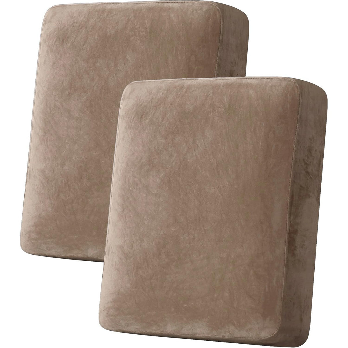 H.VERSAILTEX Velvet Stretch Couch Cushion Cover Plush Cushion Slipcover for Chair Loveseat Sofa Cushion Furniture Protector Seat Cushion Sofa Cover (3 Piece Sofa Cushion Covers, Ivory)