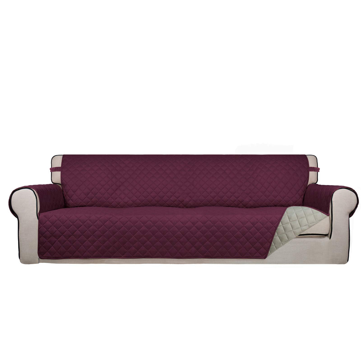 PureFit Reversible Quilted Sofa Cover Dog Couch Covers for Sofa, 66 in