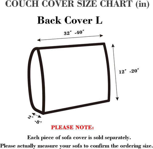 Sofa Covers Couch Covers for Sofa Pet Friendly Couch Cushion Covers Universal Sofa Covers Washable Stretch Slipcovers for Sectional Sofa (Texture Ivory White,Back Cover L)