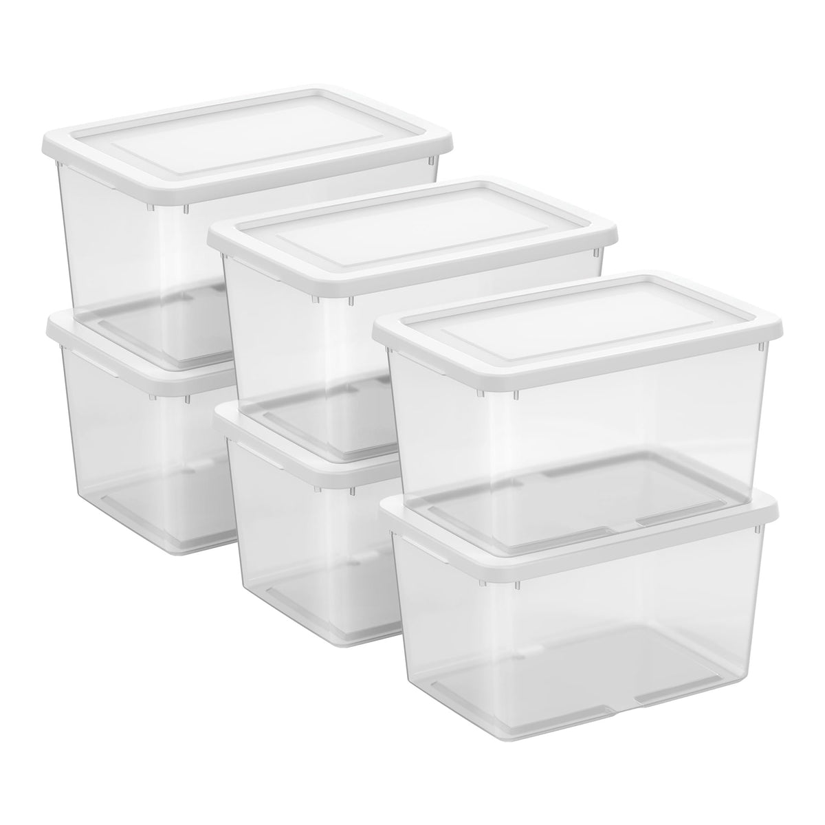 Sterilite Storage Box Stackable Tote, White, 12 Quart, 12 Pack