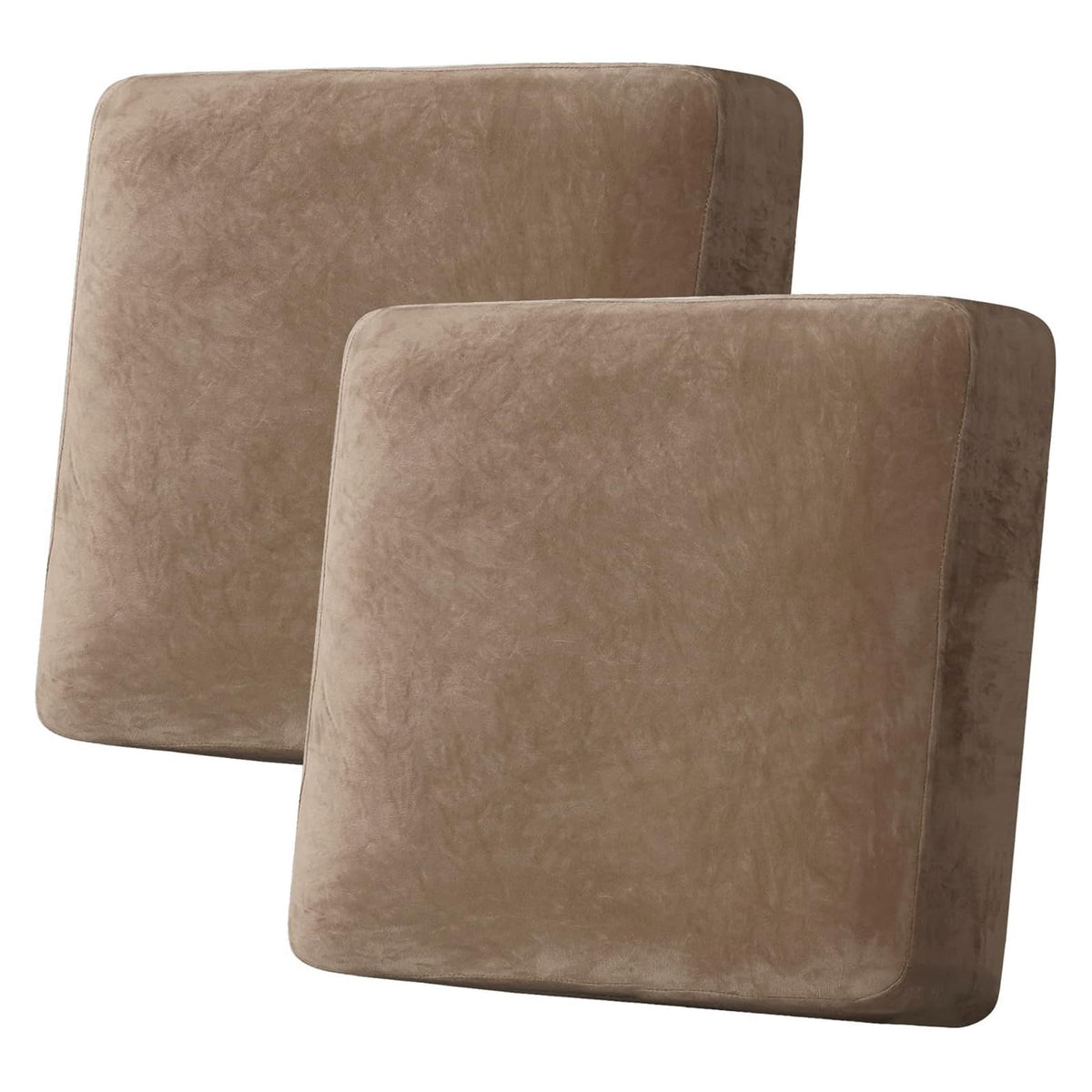 H.VERSAILTEX Velvet Stretch Couch Cushion Cover Plush Cushion Slipcover for Chair Loveseat Sofa Cushion Furniture Protector Seat Cushion Sofa Cover (3 Piece Sofa Cushion Covers, Ivory)