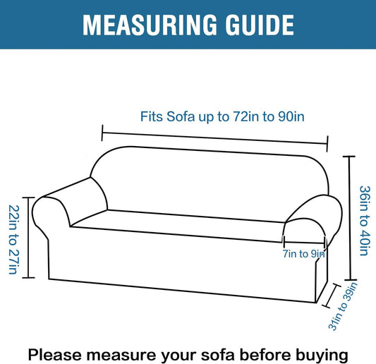 H.VERSAILTEX Stretch Velvet Sofa Covers for 3 Cushion Couch Covers Sofa Slipcovers Furniture Protector Soft with Non Slip Elastic Bottom, Crafted from Thick Comfy Rich Velour (Sofa 72"-90", Gray)