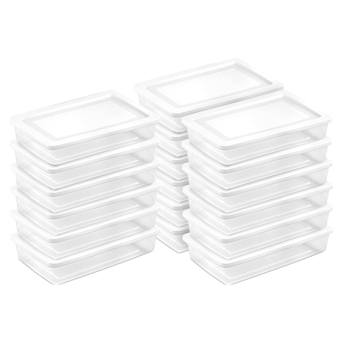 Sterilite Storage Box Stackable Tote, White, 12 Quart, 12 Pack