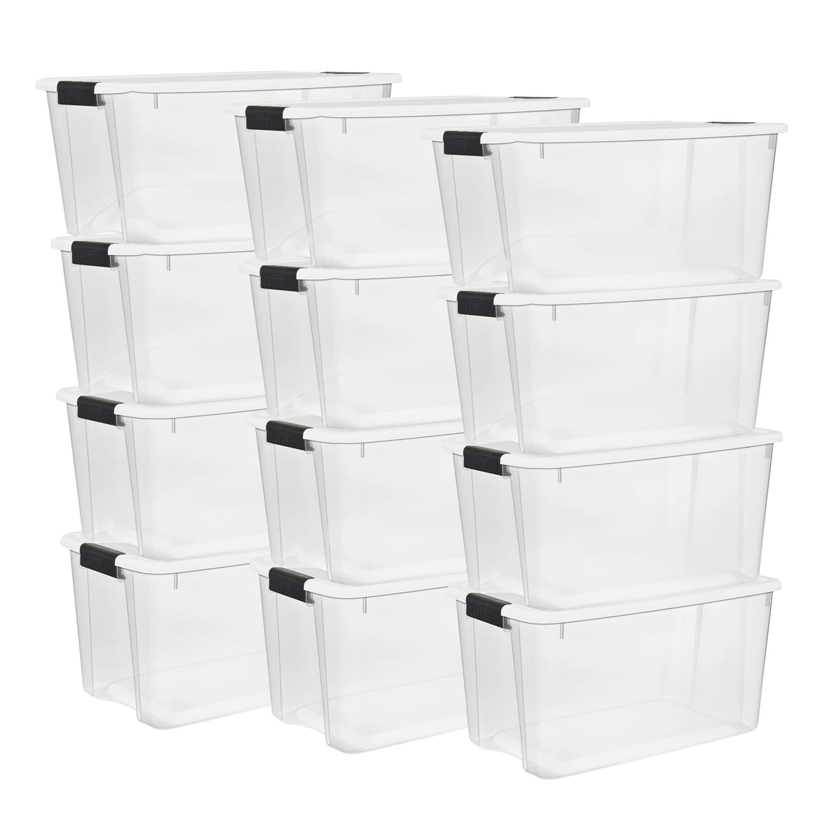 Sterilite Ultra Latch Box with Lids for Home and Office, 30 Quart, 6-Pack