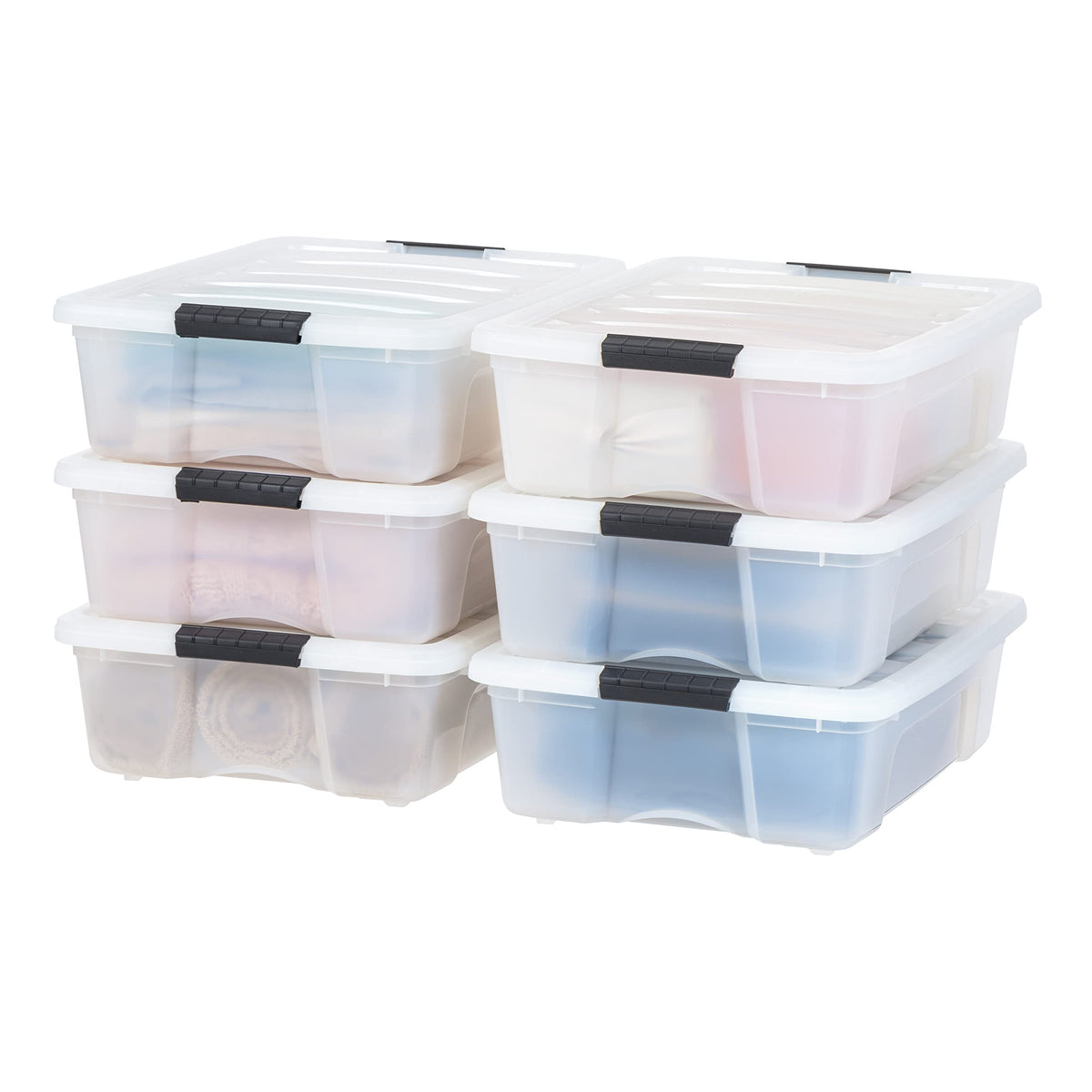 IRIS USA 4-Pack 55 Quart Clip Box with Latching Lid