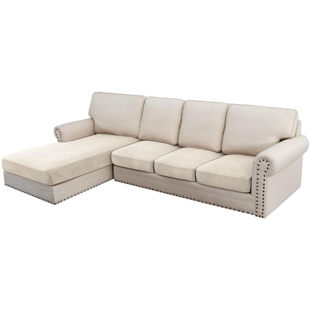 H.VERSAILTEX Velvet Stretch Couch Cushion Cover Plush Cushion Slipcover for Chair Loveseat Sofa Cushion Furniture Protector Seat Cushion Sofa Cover (3 Piece Sofa Cushion Covers, Ivory)