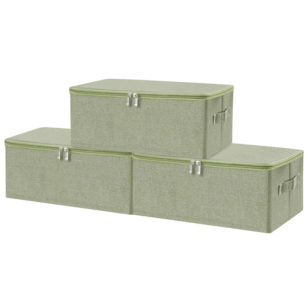 ANMINY Fabric Storage Bins with Zipper Lids, 15"x10"x6", Gray, 1 PCS