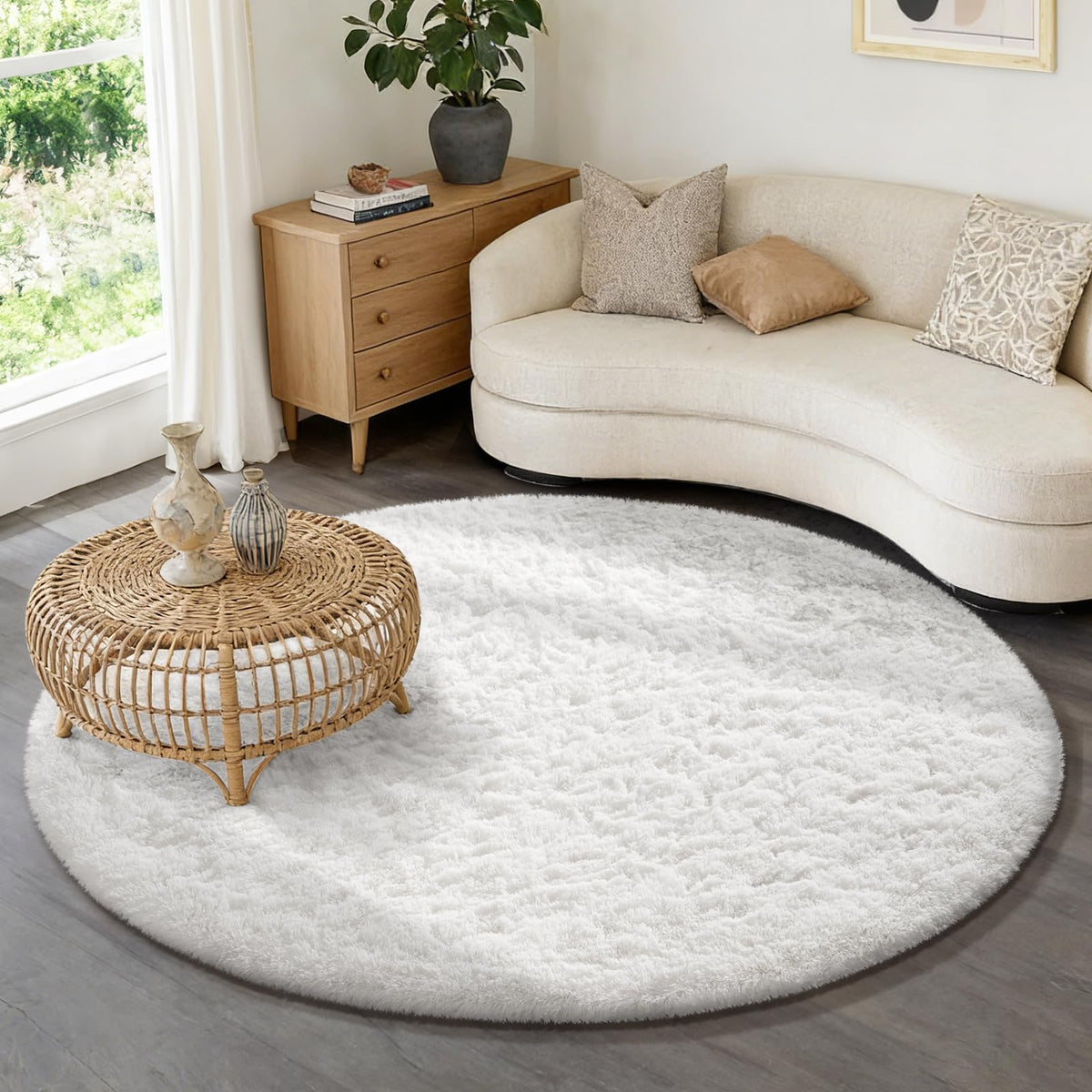 Ophanie Area Rugs 9x12 Living Room, Large Grey Bedroom Carpet, Big Shag Indoor Thick Soft Nursery Rug, Gray Fluffy Carpets for Boy and Girls Room Dorm Home Decor Aesthetic