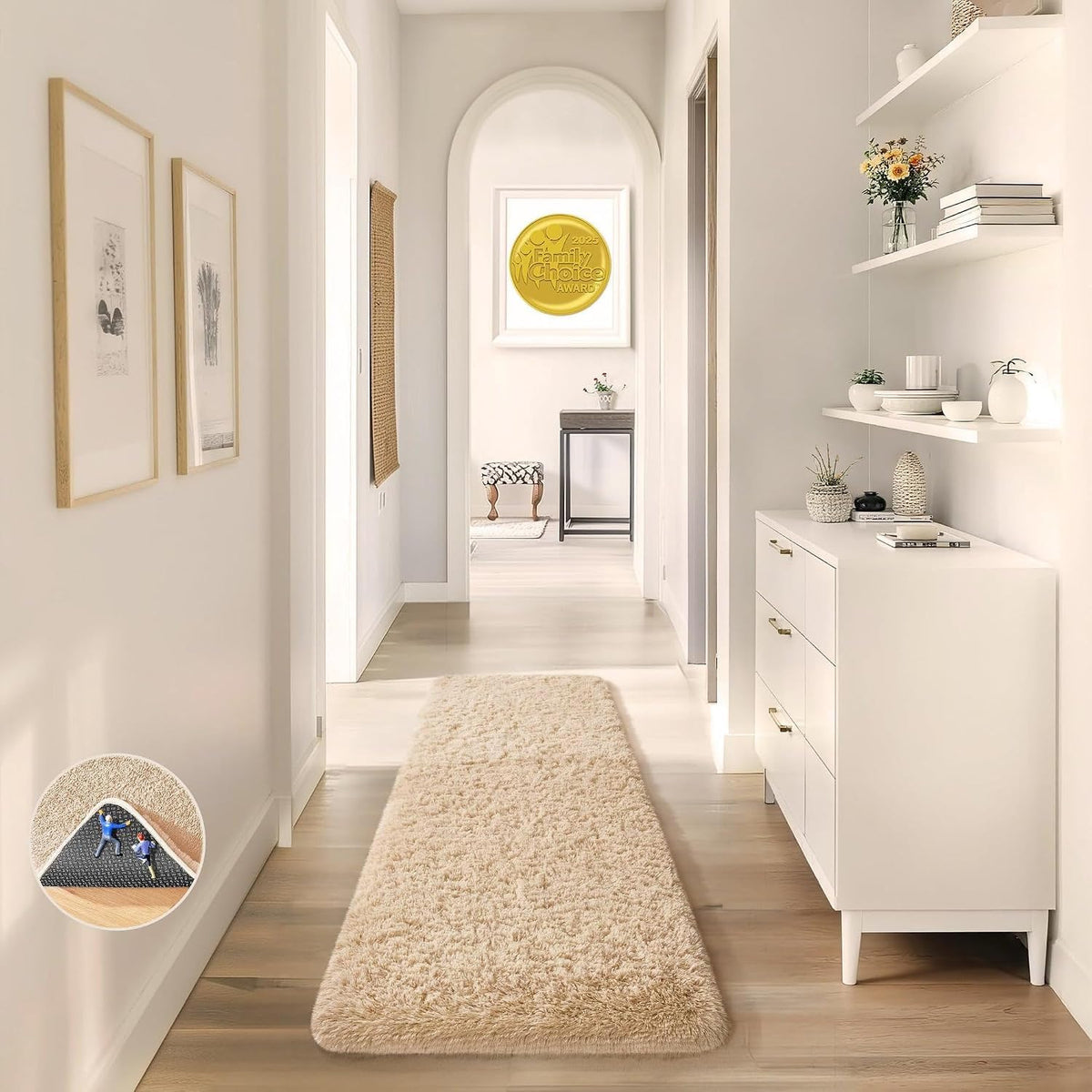 Ophanie Area Rugs 9x12 Living Room, Large Grey Bedroom Carpet, Big Shag Indoor Thick Soft Nursery Rug, Gray Fluffy Carpets for Boy and Girls Room Dorm Home Decor Aesthetic