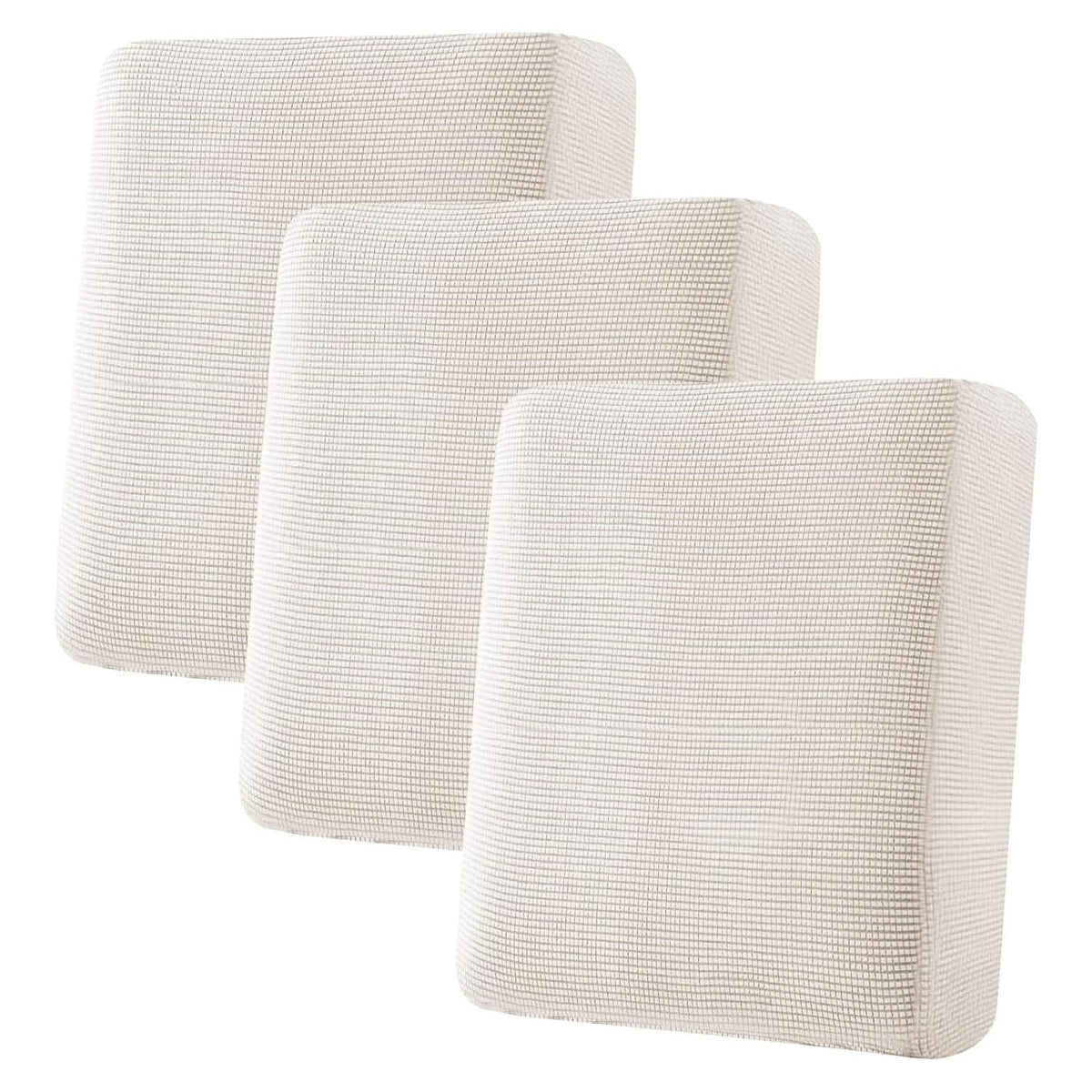 H.VERSAILTEX Super Stretch Individual Seat Cushion Covers Sofa Covers Couch Cushion Cover Slipcover Sets Thick Jacquard Textured Twill Fabric (3 Piece Sofa Cushion Covers, Grey)