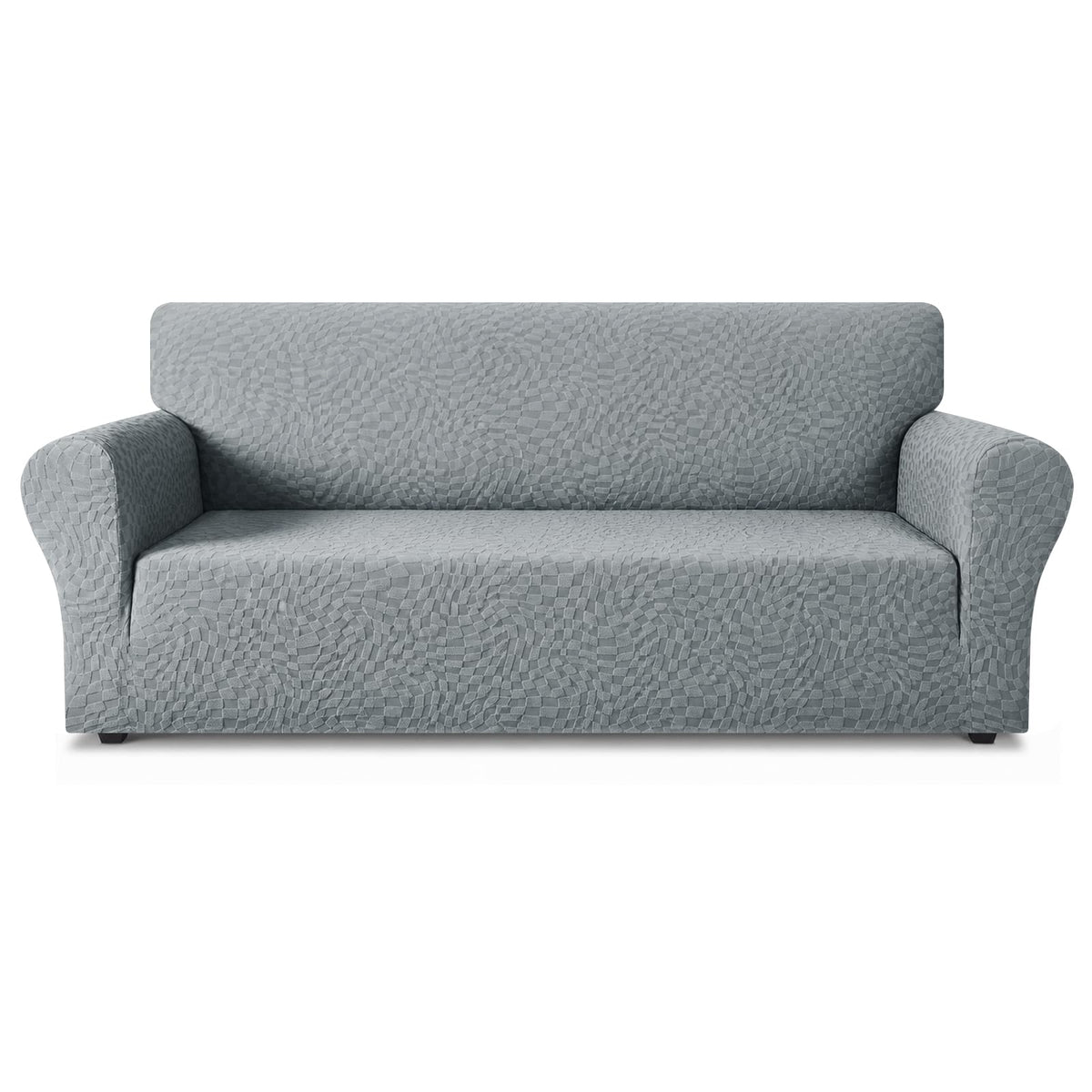 ZNSAYOTX 1 Piece Jacquard Couch Covers for 3 Cushion Couch Living Room High Stretch Sofa Cover Pets Dogs Friendly Anti Slip Thickened Slipcovers Furniture Protector (Sofa, Light Grey)
