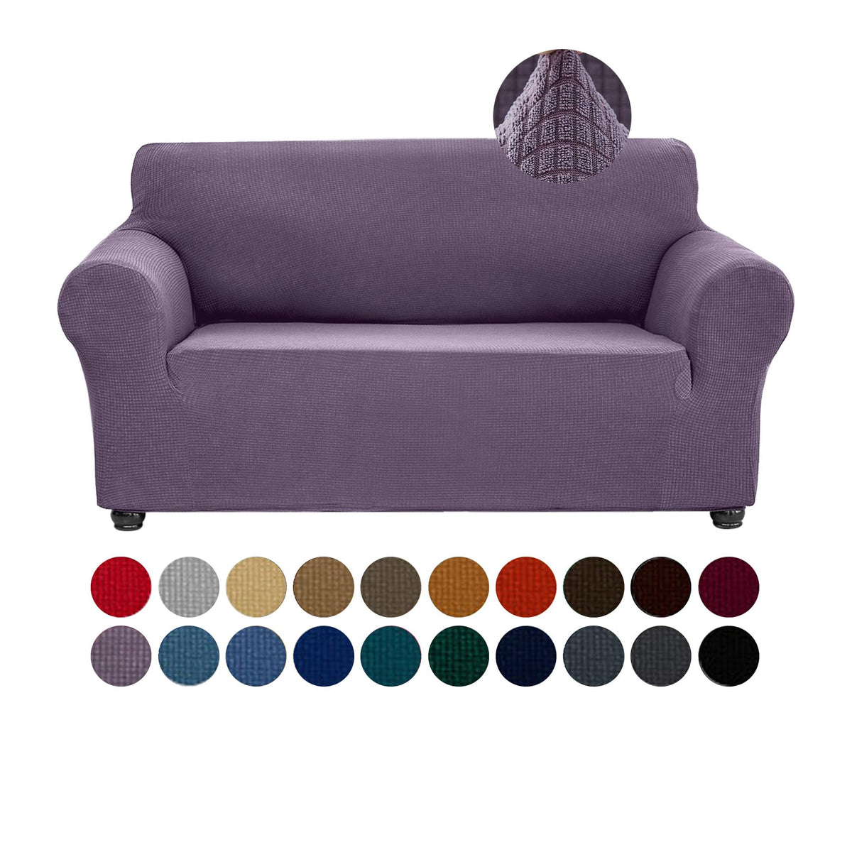 Joccun Stretch Couch Cover Slipcovers, 1-Piece Sofa Covers for 3 Cushion Couch Spandex Jacquard Washable Furniture Protector Cover for Living Room,Kids,Pets(Sofa,Black)
