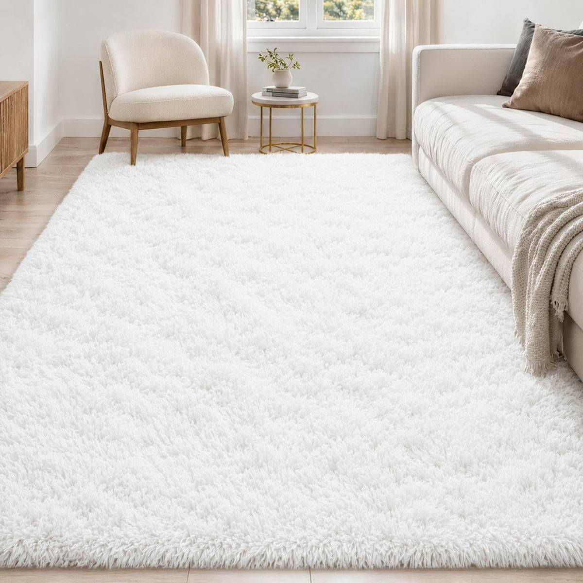 Tosuoka 8x10 Area Rugs for Living Room Bedroom, Black Rug Soft Fluffy Shag