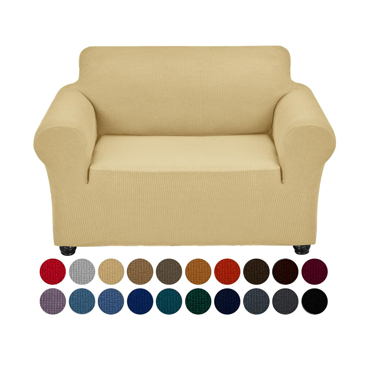 Joccun Stretch Couch Cover Slipcovers, 1-Piece Sofa Covers for 3 Cushion Couch Spandex Jacquard Washable Furniture Protector Cover for Living Room,Kids,Pets(Sofa,Black)