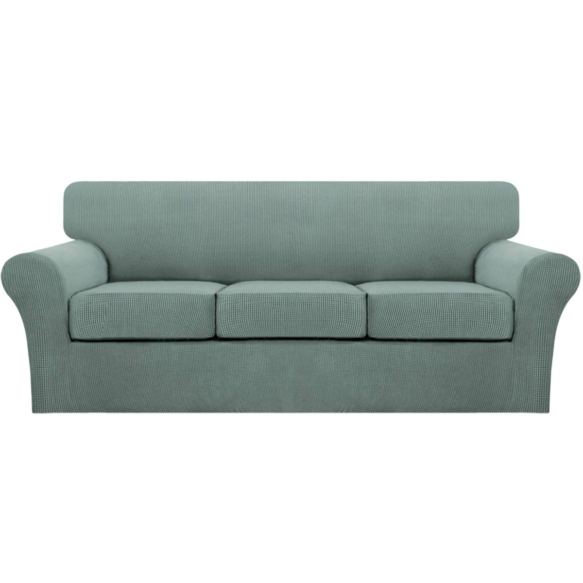 Turquoize 4 Piece Couch Cover Sofa Covers for 3 Cushion Couch Sofa Slipcovers Washable Sofa Cover for Dogs with Individual Couch Cushion Covers Feature Jacquard Fabric(3 Cushion Sofa, Biscotti Beige)
