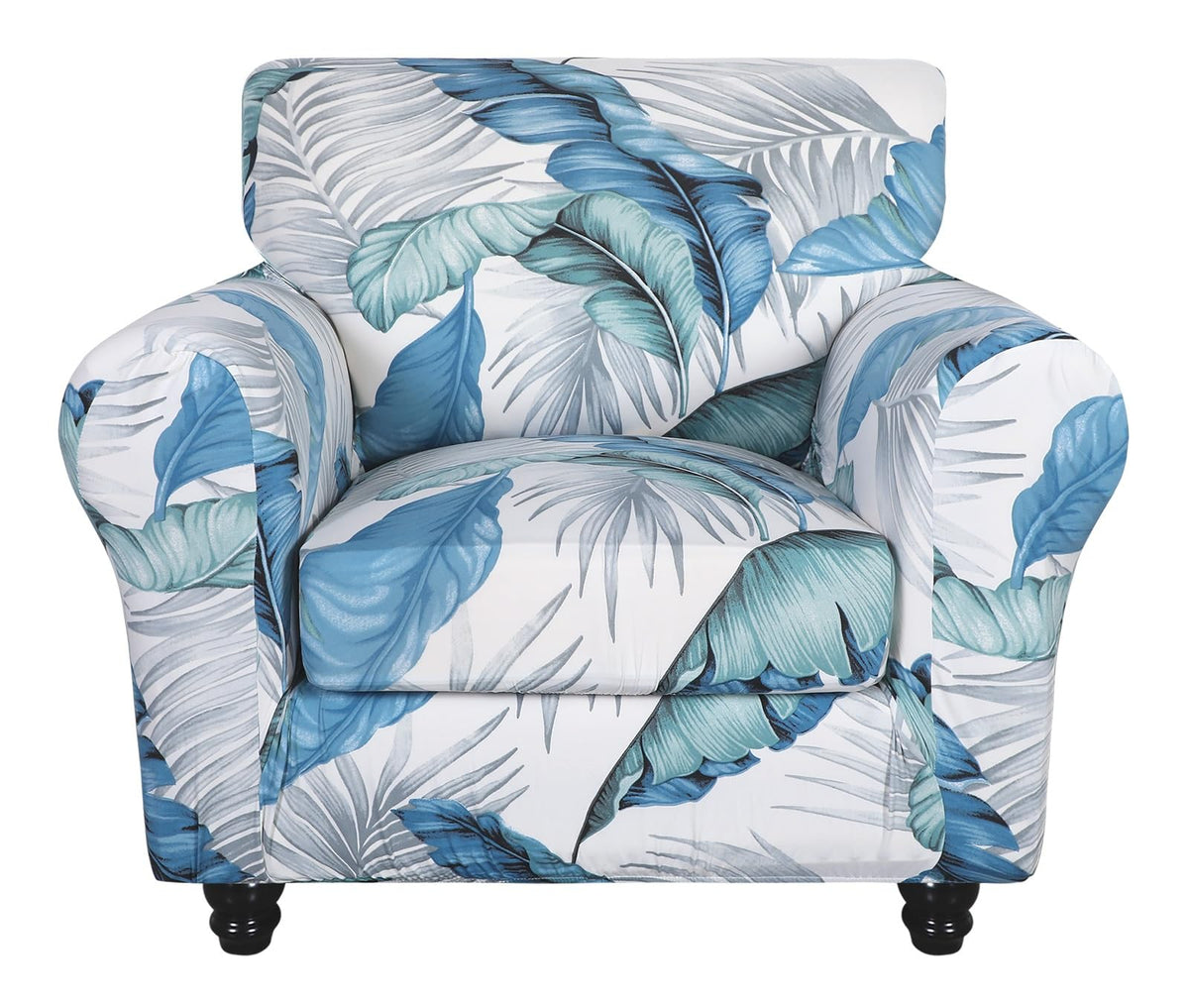 SearchI Stretch Sofa Cover Printed Couch Cover, Floral Pattern 4 Pieces Sofa Slipcover with 3 Separate Cushion Cover, Washable Furniture Protector for Living Room(Sofa, Yellow+Flower)