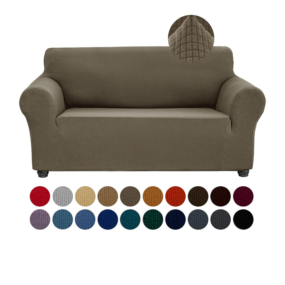 Joccun Stretch Couch Cover Slipcovers, 1-Piece Sofa Covers for 3 Cushion Couch Spandex Jacquard Washable Furniture Protector Cover for Living Room,Kids,Pets(Sofa,Black)