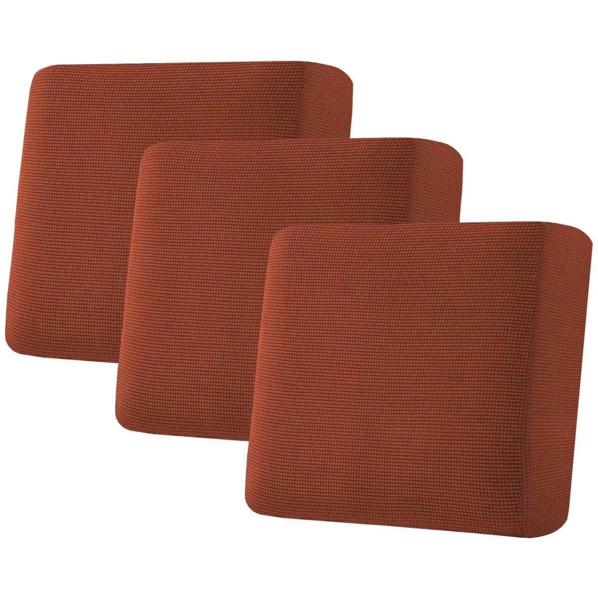 H.VERSAILTEX Super Stretch Individual Seat Cushion Covers Sofa Covers Couch Cushion Cover Slipcover Sets Thick Jacquard Textured Twill Fabric (3 Piece Sofa Cushion Covers, Grey)