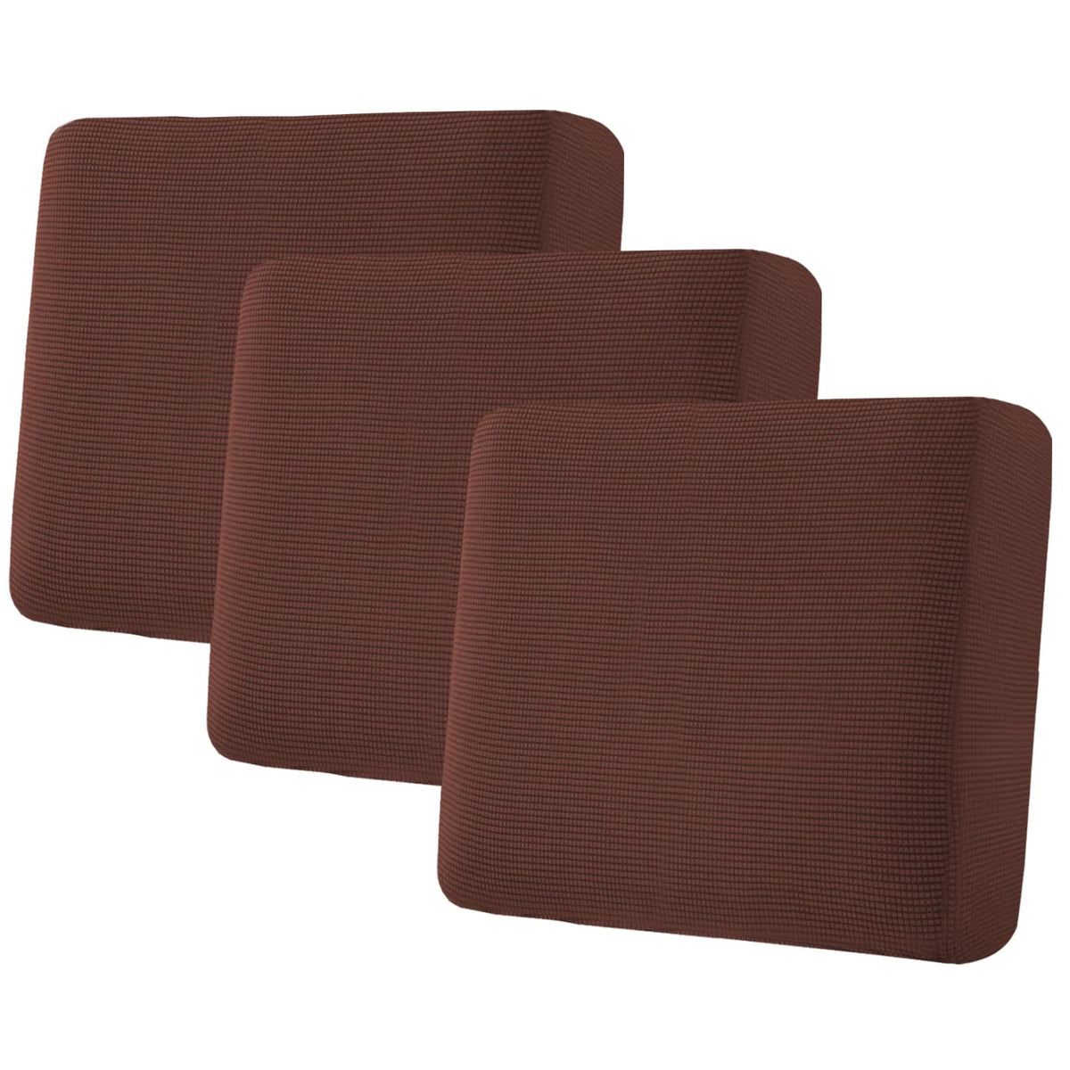 H.VERSAILTEX Super Stretch Individual Seat Cushion Covers Sofa Covers Couch Cushion Cover Slipcover Sets Thick Jacquard Textured Twill Fabric (3 Piece Sofa Cushion Covers, Grey)