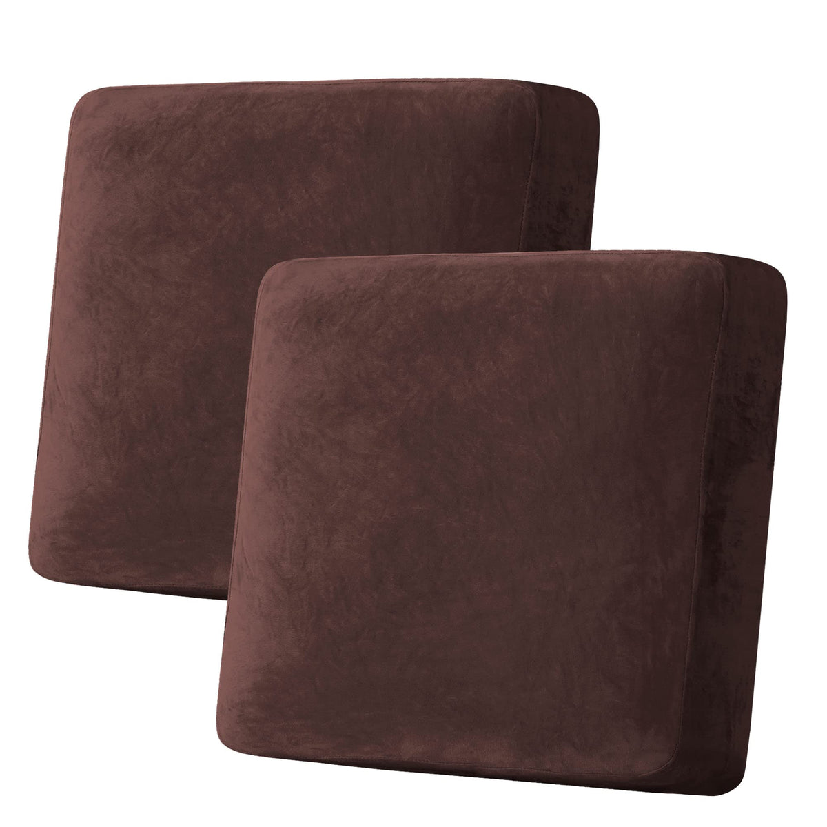 H.VERSAILTEX Velvet Stretch Couch Cushion Cover Plush Cushion Slipcover for Chair Loveseat Sofa Cushion Furniture Protector Seat Cushion Sofa Cover (3 Piece Sofa Cushion Covers, Ivory)