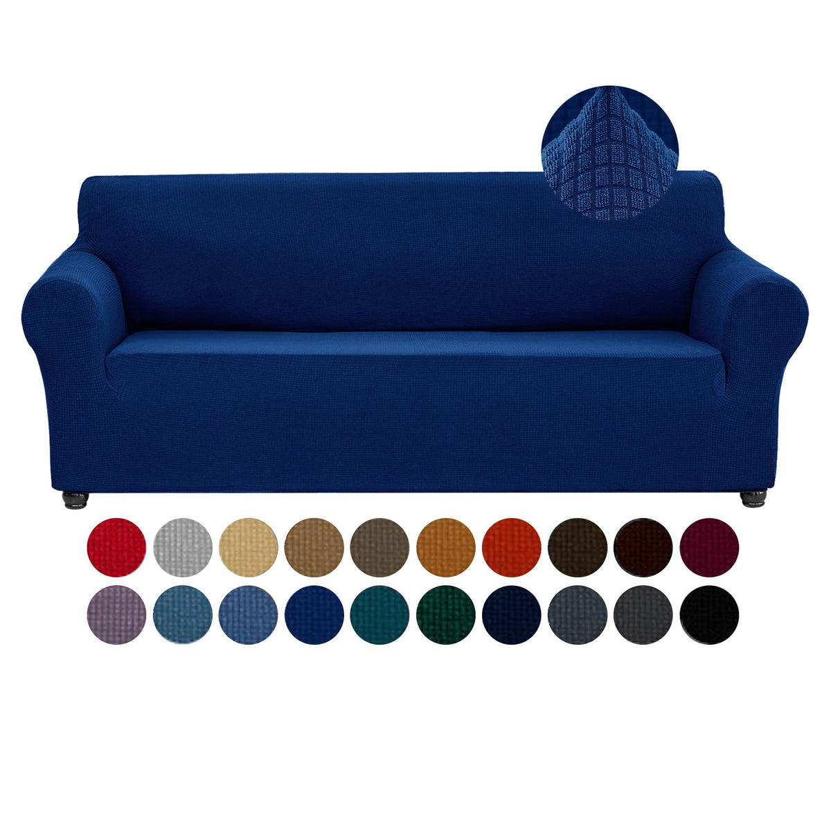 Joccun Stretch Couch Cover Slipcovers, 1-Piece Sofa Covers for 3 Cushion Couch Spandex Jacquard Washable Furniture Protector Cover for Living Room,Kids,Pets(Sofa,Black)