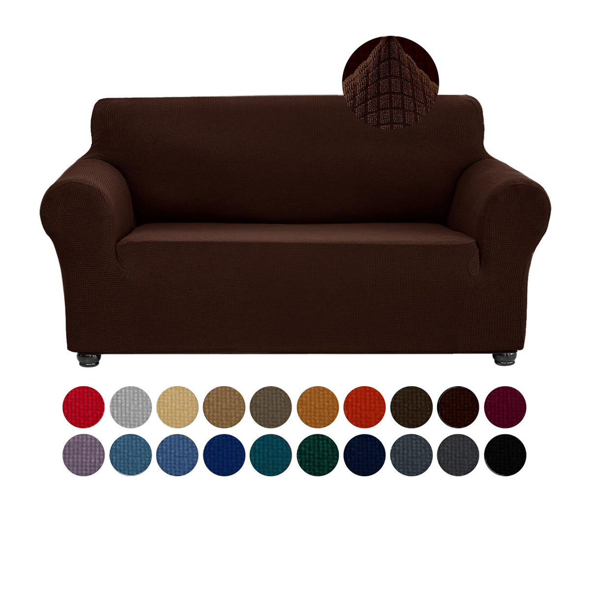 Joccun Stretch Couch Cover Slipcovers, 1-Piece Sofa Covers for 3 Cushion Couch Spandex Jacquard Washable Furniture Protector Cover for Living Room,Kids,Pets(Sofa,Black)