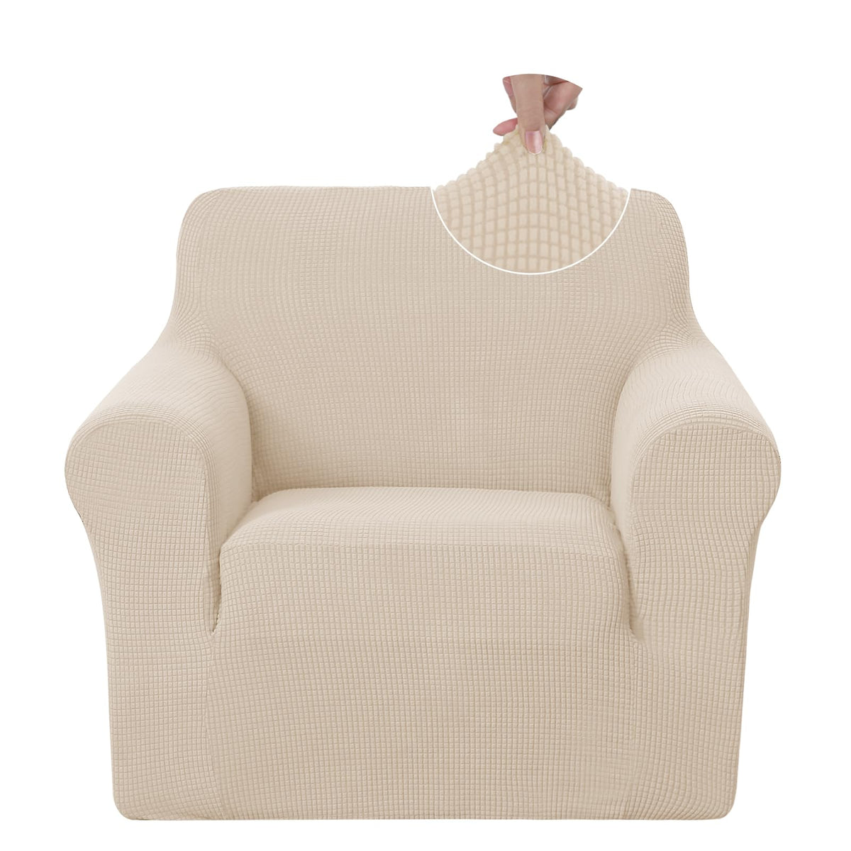 U-NICE HOME Stretch Couch Cover Slipcover for 3 Cushion Sofa, Chocolate