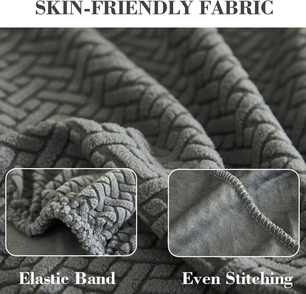 Couch Cushion Covers Sofa Covers Couch Covers for Sofa Pet Friendly Universal Sofa Covers Washable Stretch Slipcovers for Sectional Sofa (Texture Gray,Large Single Seat Cover)