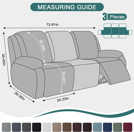 Ruaozz Recliner Couch Covers, Soft Stretch Sofa Slipcover, Chocolate