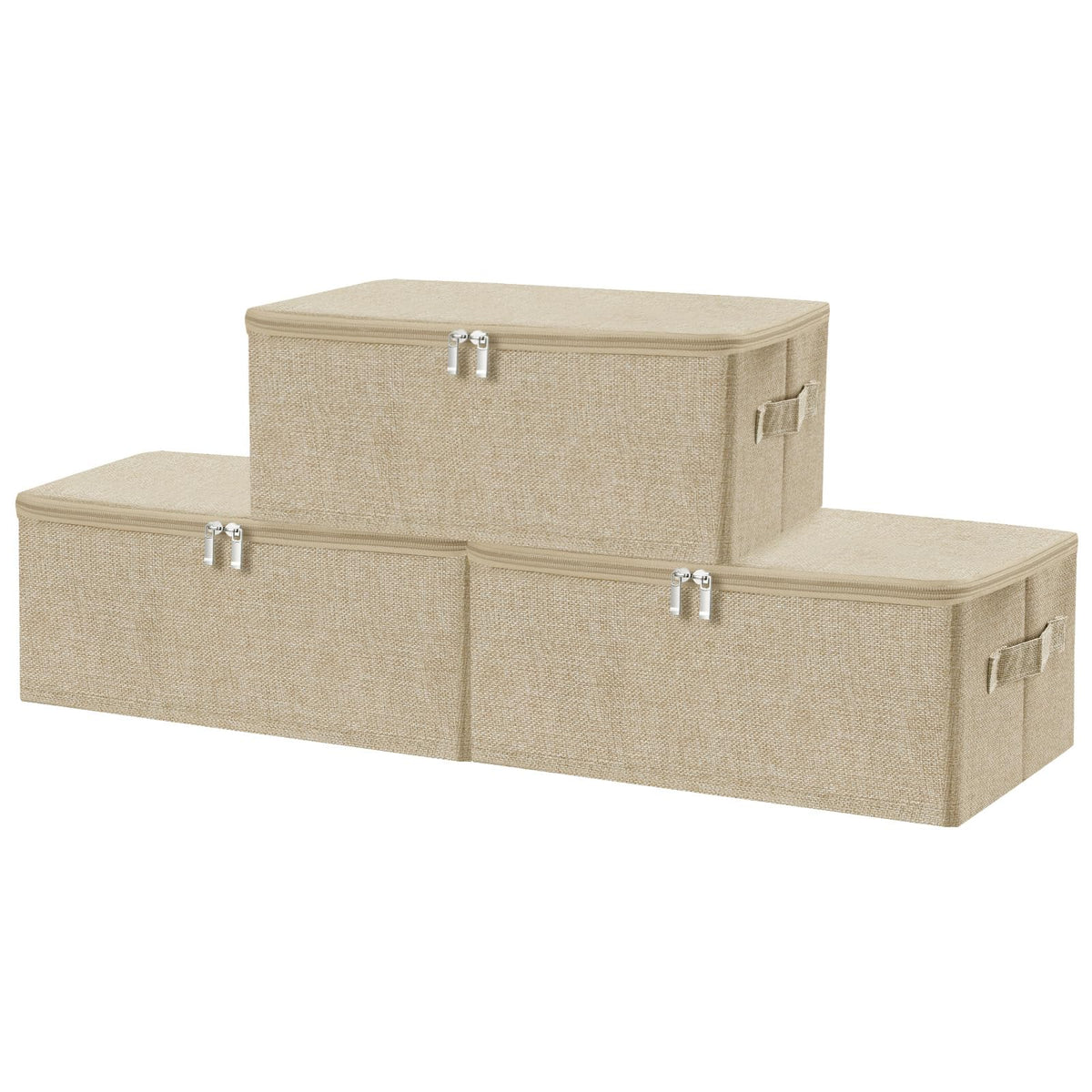 ANMINY Fabric Storage Bins with Zipper Lids, 15"x10"x6", Gray, 1 PCS