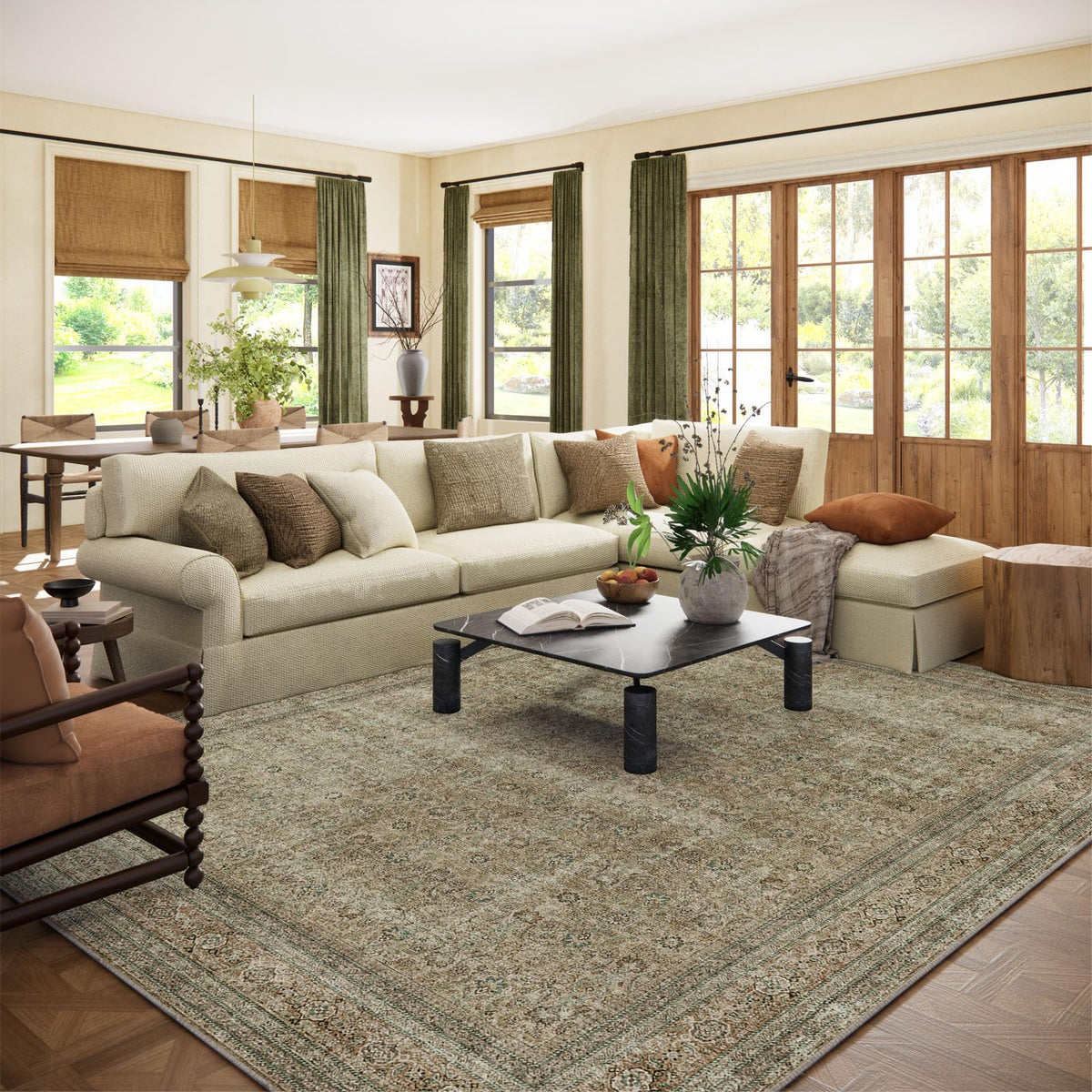 Area Rugs 9x12 Living Room: Washable Bedroom Rug Non Slip Large Boho Carpet