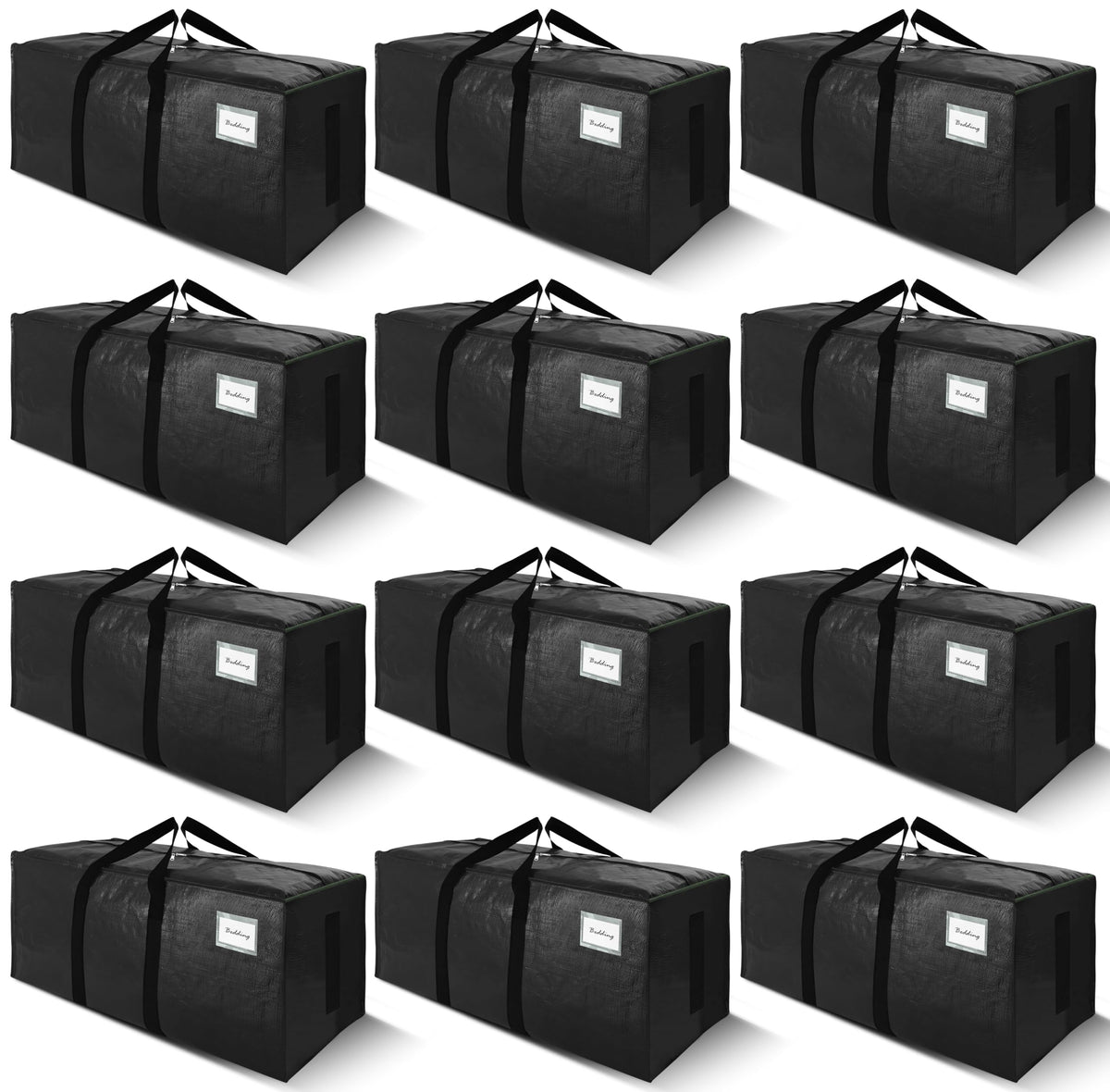 SWEET DOLPHIN 8 Pack 200LB Heavy-Duty Moving Bags with Wrap-Around Handles, Extra Large Storage Totes for Space Saving, Clothes Storage Bags, College Dorm Essentials, Blue, 24 Gal