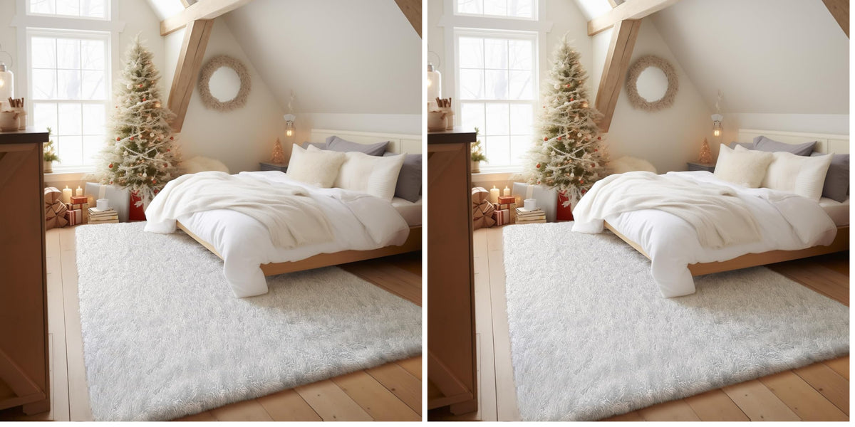 Ophanie Area Rugs 9x12 Living Room, Large Grey Bedroom Carpet, Big Shag Indoor Thick Soft Nursery Rug, Gray Fluffy Carpets for Boy and Girls Room Dorm Home Decor Aesthetic
