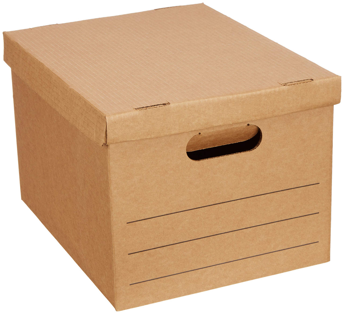 Amazon Basics Moving and Storage Boxes with Handles and Lift-Off Lids, Medium, 19" x 14.5" x 15.5", Brown, 10-Pack