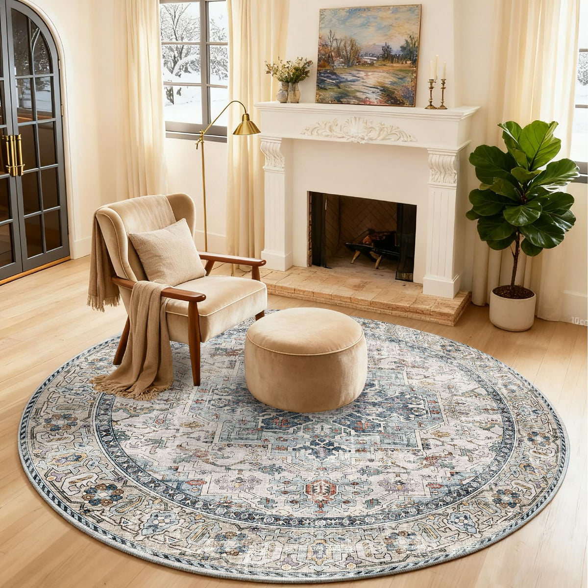 Area Rugs 9x12 Living Room: Washable Bedroom Rug Non Slip Large Boho Carpet