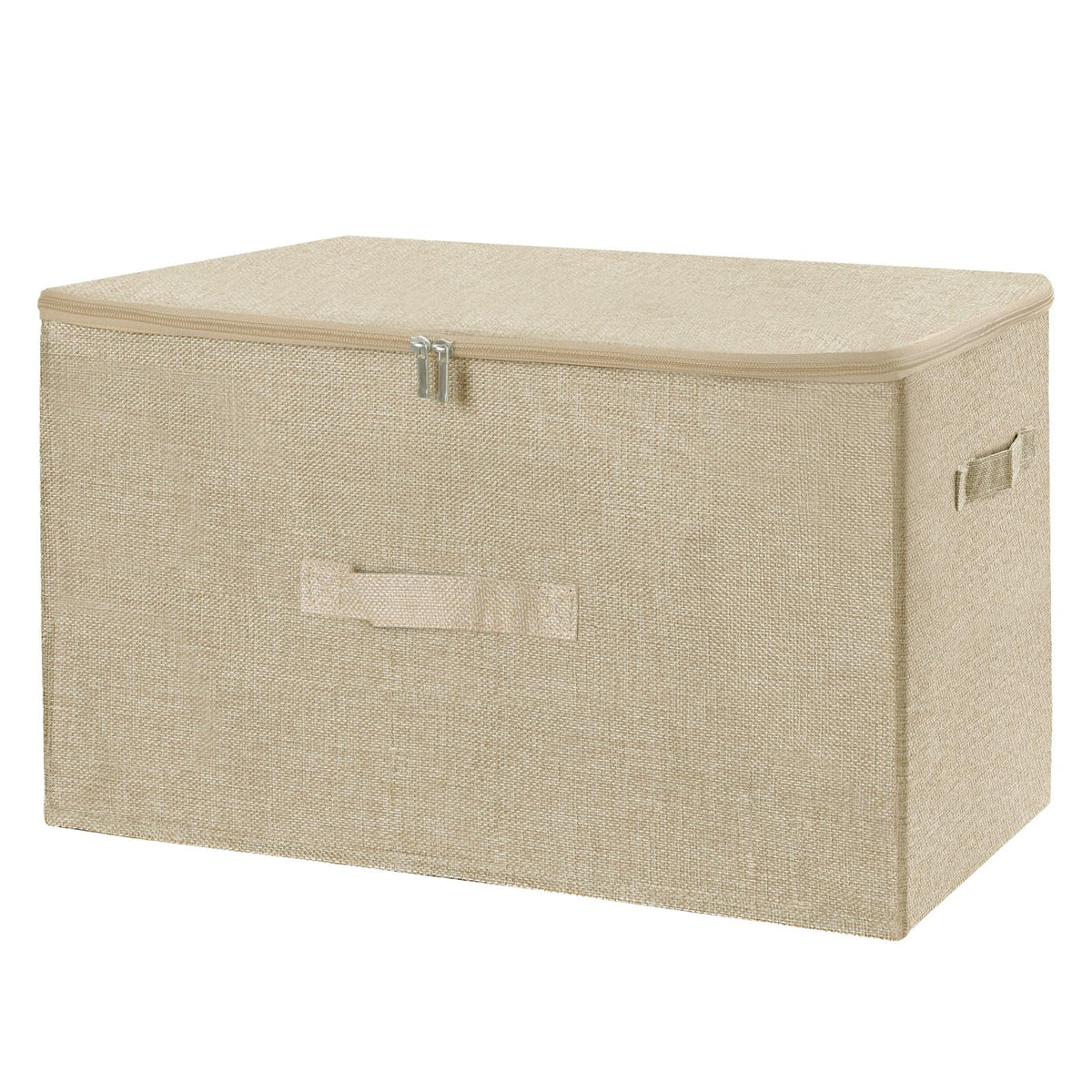 ANMINY Fabric Storage Bins with Zipper Lids, 15"x10"x6", Gray, 1 PCS