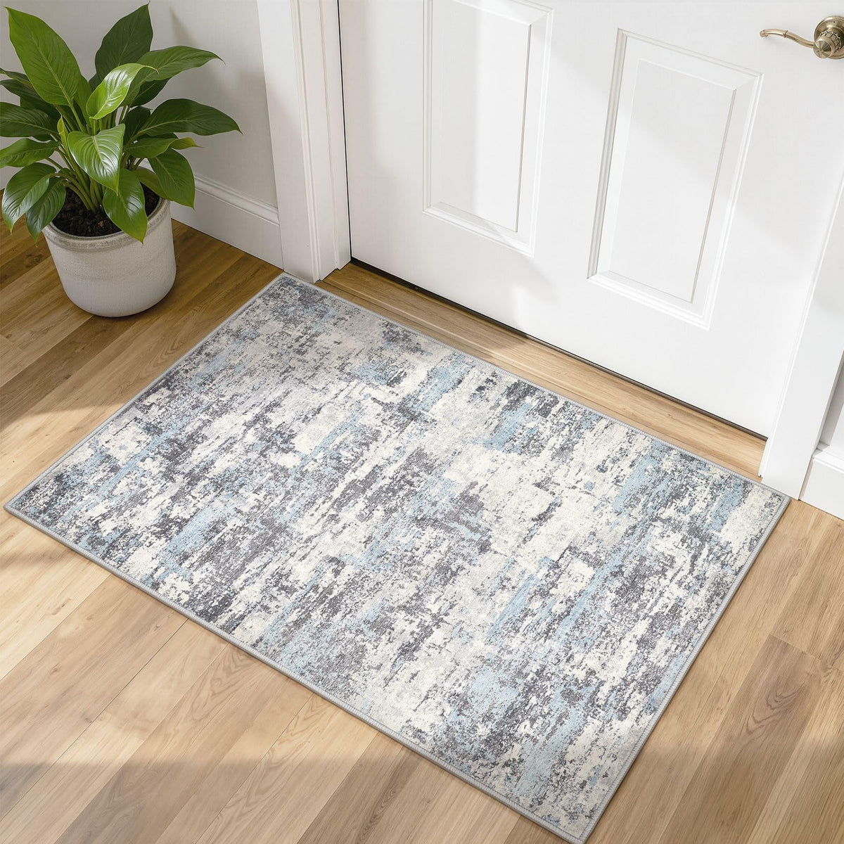 8x10 Area Rugs Living Room Abstract Washable Rug, Gold Brown